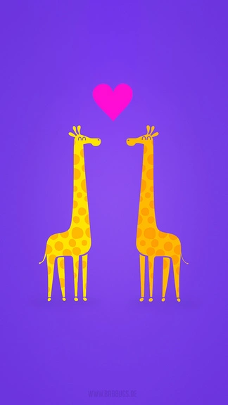 Giraffes in Love Purple Android