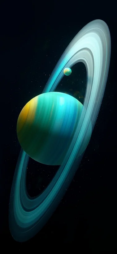Saturn Planet Galaxy Z Fold 5 4K Wallpapers Download