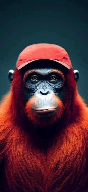 Monkey with Red Cap Stunning iPhone Wallpapers Free