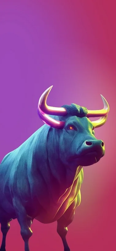 Adorable AI Bull Colorful 4K Mobile Backgrounds