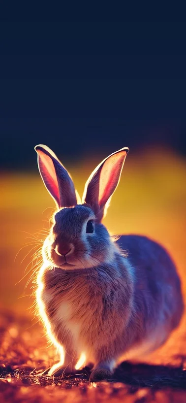 Sunset Rabbit Cute iPhone