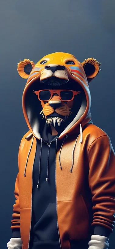 Lion Portrait Art iPhone 15 Pro