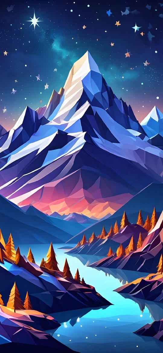 AI Generated Beautiful Mountain Sunset iPhone 4K Wallpaper