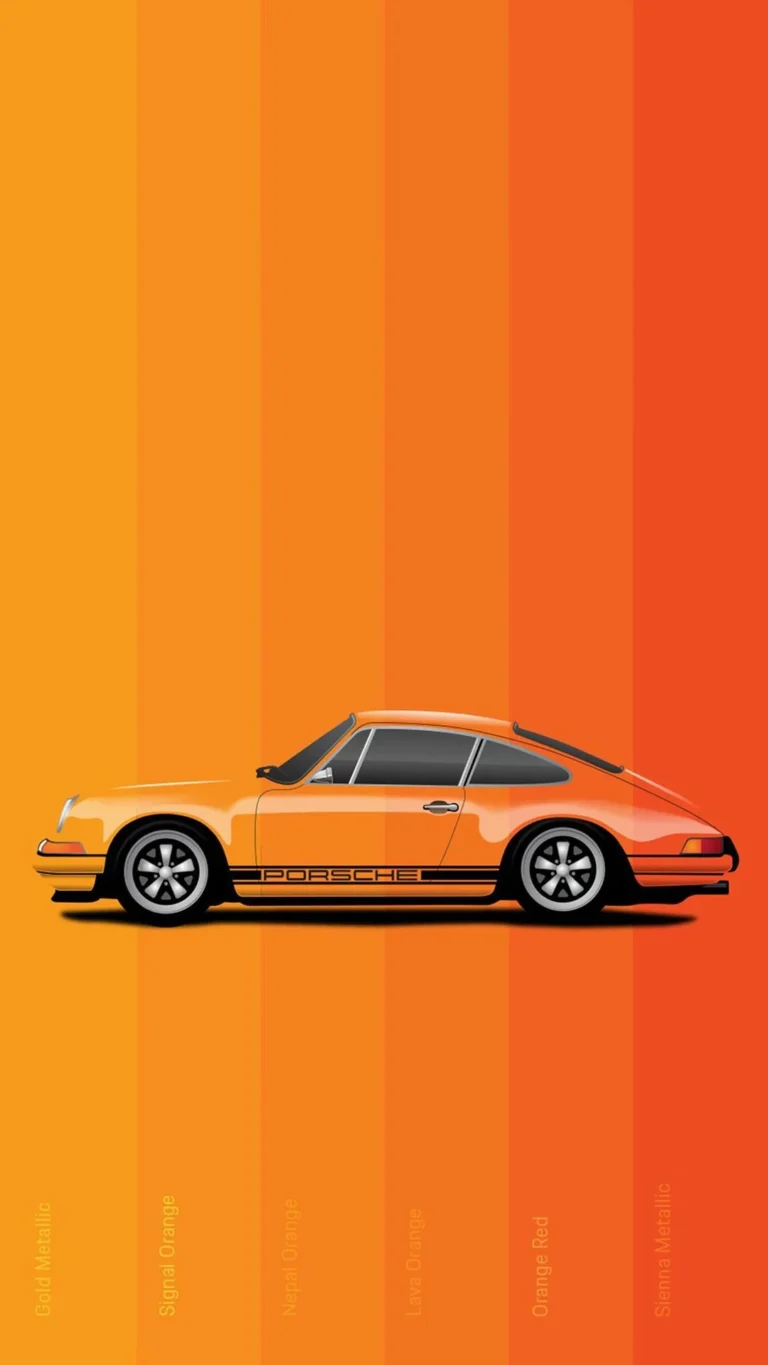 Pumpkin Skin Color Porsche Sports Car HD Wallpapers Download