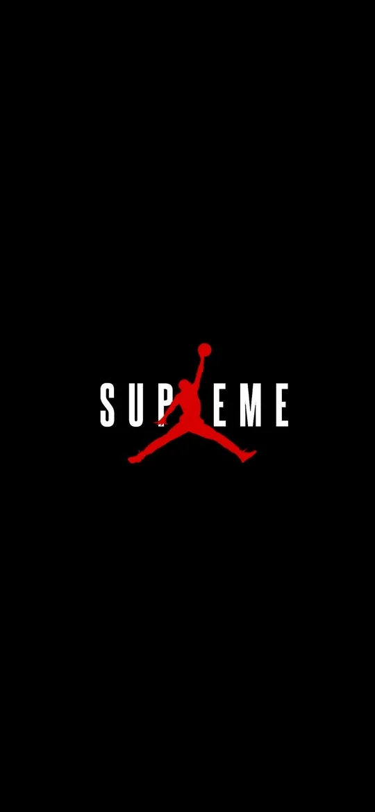 Supreme Jordan Logo iPhone Black 4K Wallpaper