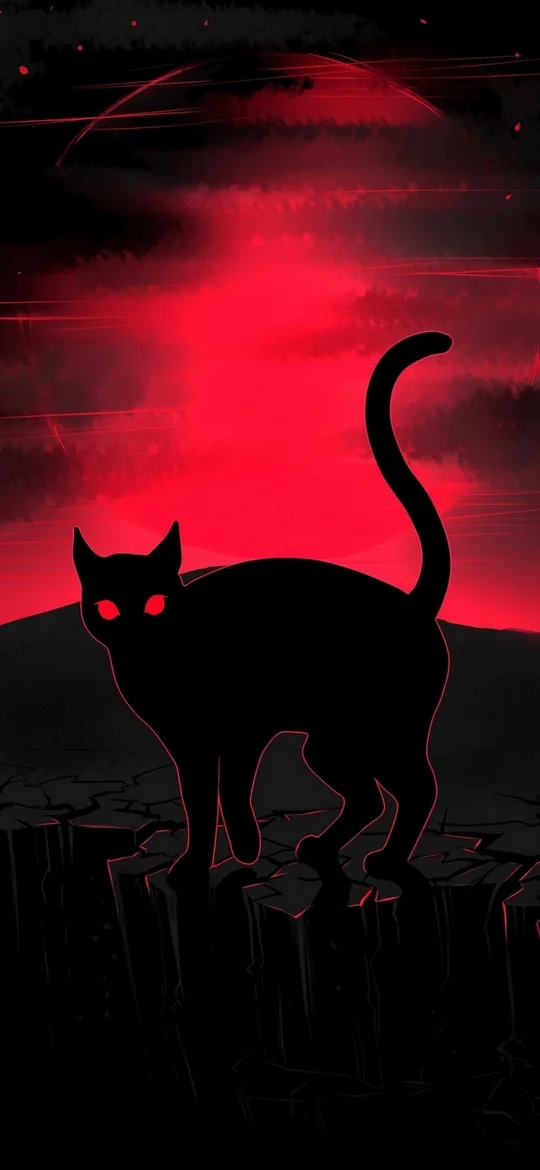 Black Cat Minimal Dark iPhone 4K Wallpapers Download