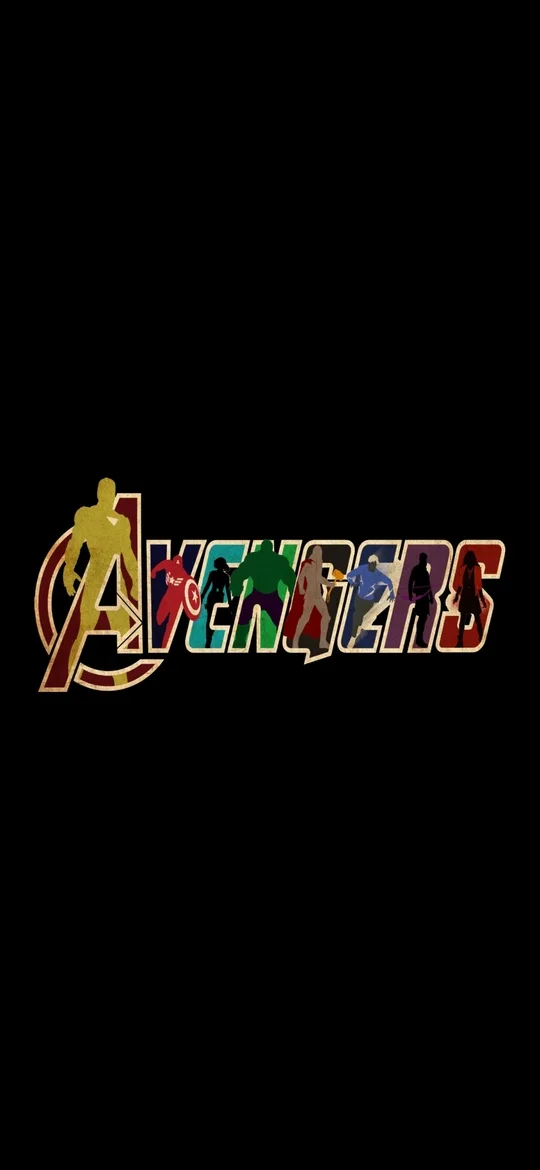 Avengers AMOLED iPhone Dark Wallpaper 1080×2340