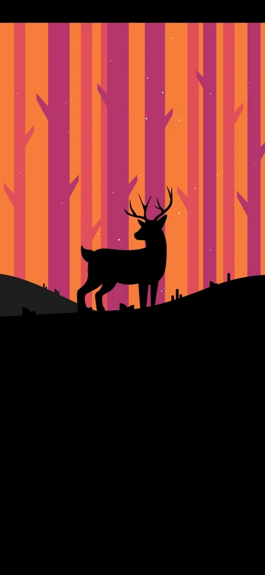 Amoled Lonely Deer in Jungle Android 4K Wallpapers Download