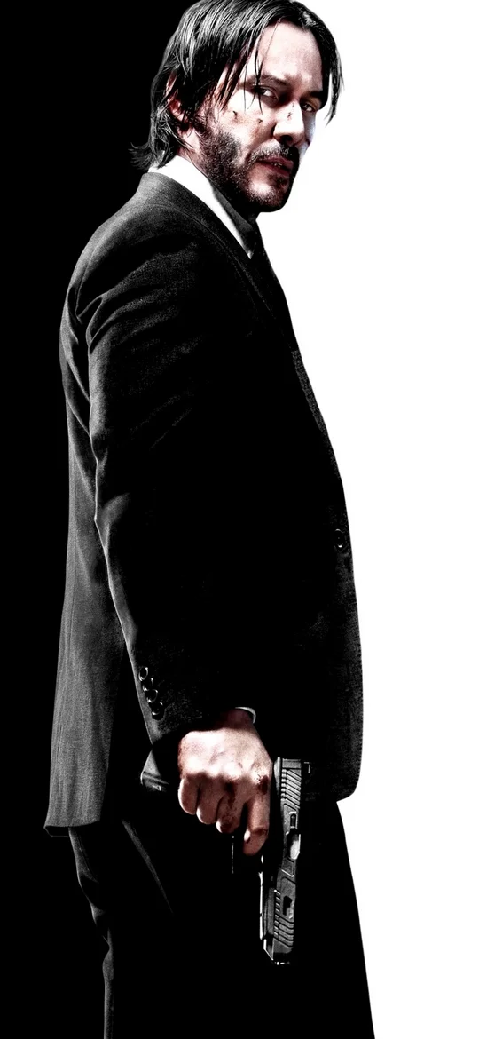 John Wick Black and White Android Oled Screen HD Wallpaper