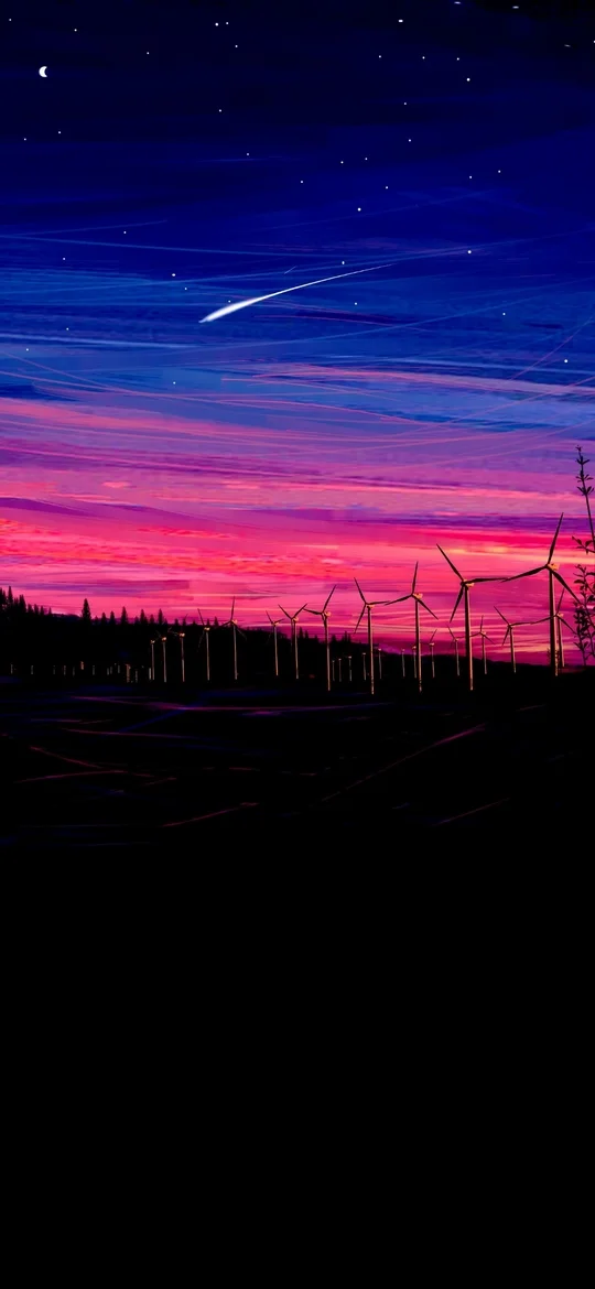 Ultra HD 4K Wind Turbines Backgrounds for OLED Phones