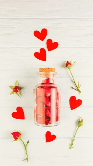 Rose Petals Heart Jar iOS