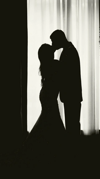 Couples Kissing Romantic Black and White