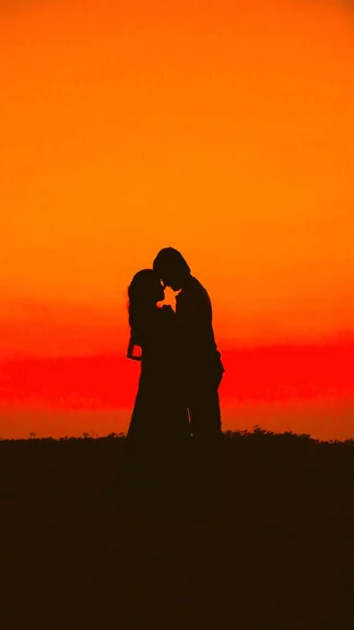 Silhouette Love Romantic Sunset