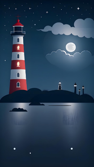 Samsung Galaxy S23 FE Lighthouse AI Landscape moonlight