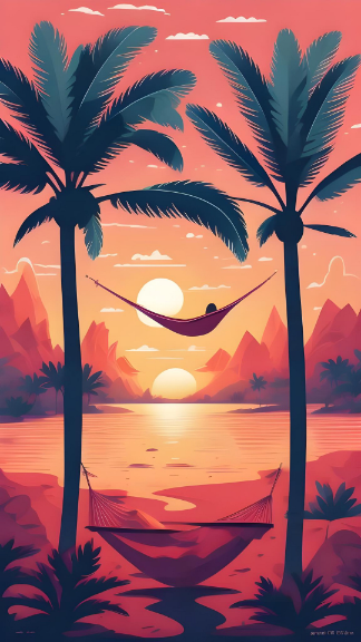 Android AI Summer Sunset Beach Landscape Wallpaper