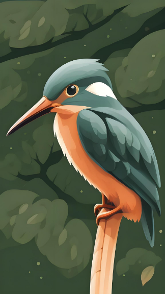 Kingfisher Vivo Y200e 5G Bird Digital Art Wallpaper