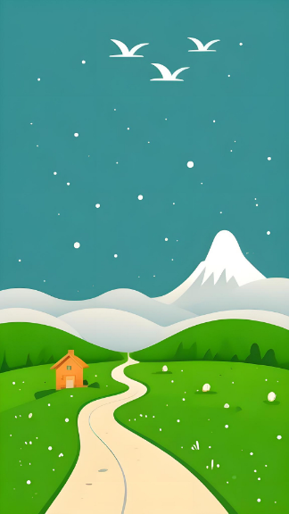 Mountain Landscape Summer Illustration Android Wallpaper