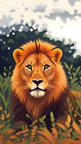 Digital Painting Lion Lava Blaze 2 5G HD Wallpaper
