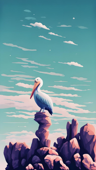 Pelican Bird Huawei Harmony OS Digital Wallpaper