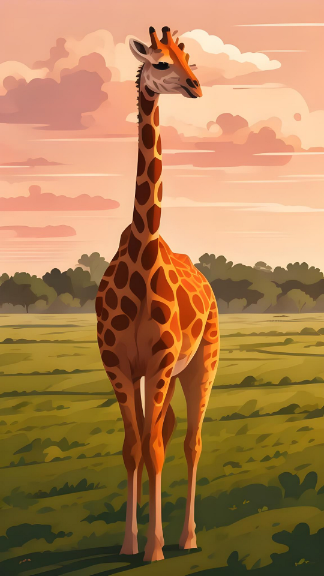 Cute Giraffe Digital Art Honor X7b 4K Wallpaper