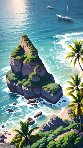 Beautiful Seascape Tropical Island Beach Seaside iPhone Wallpaper