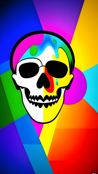 Colourful Skull Art iPhone 15 4K Wallpapers