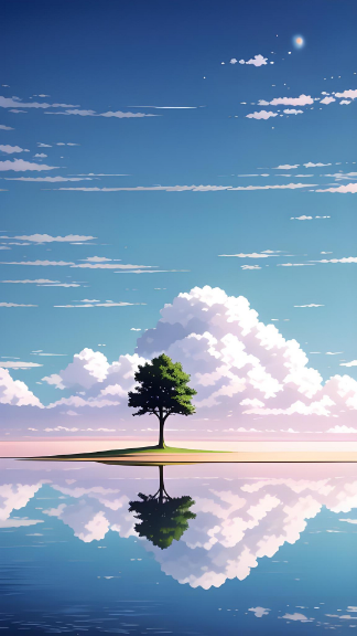 Lonely Tree AI Art OnePlus Mobile 4K Wallpaper