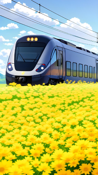 Train in Flower Field Meizu 20 CLassic Wallpaper