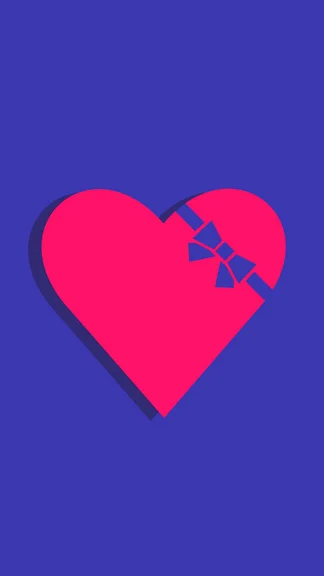 Pink heart on a Blue Background