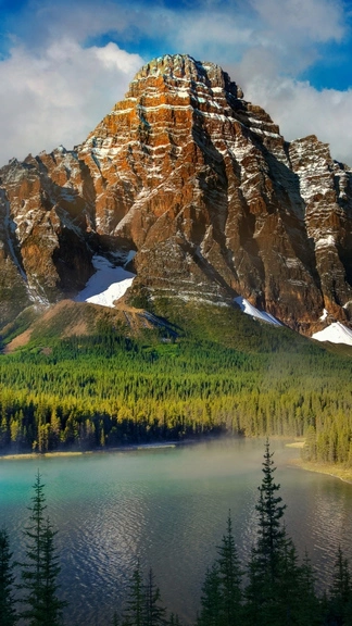 Beautiful Mountains Lake Scenery Samsung Galaxy M34 Wallpapers