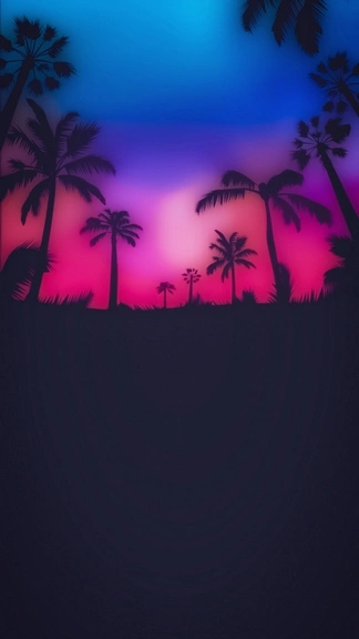 Palms Tree Silhouette Android Phone 4K Background