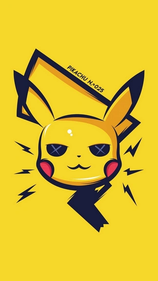 Angry Pikachu Yellow Minimal iPhone Wallpapers Download