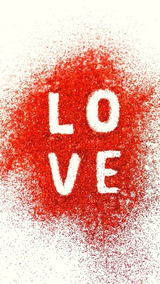 Love Written Red Glitter Android