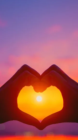 Heart Hands Sunset Samsung
