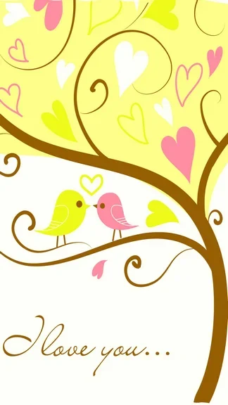 Stylized Love Tree Birds