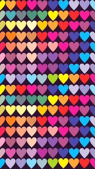 Valentines Rainbow Heart Background